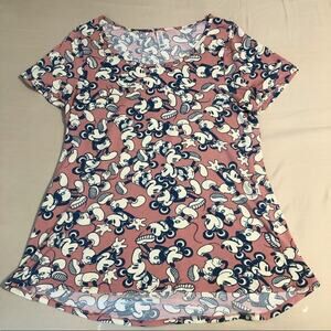 LuLaRoe Pink Mickey Print Short Sleeve Tunic Size Large